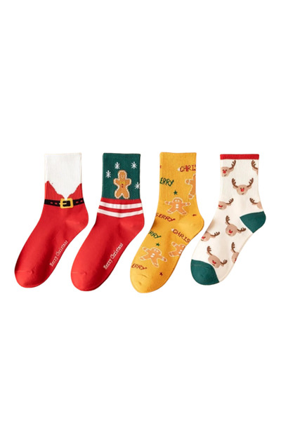 OKAVANGO 41-45 Новогодишни чорапи Унисекс Чорапи с мотив на Дядо Коледа Елен ...