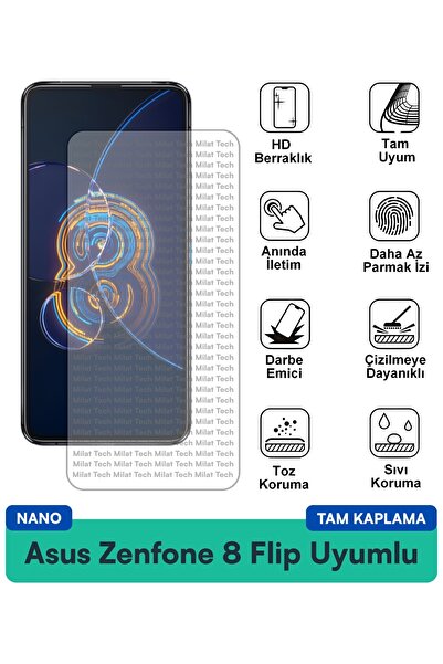 Milat Tech طبقة حماية للشاشة من Asus Zenfone 8 Flip Nano مقاومة للخدوش والصدمات