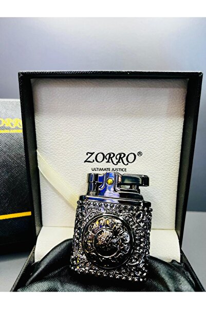 Zorro Stres Çarklı İşlemeli Tasarım Benzinli Çakmak