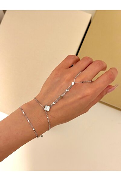 YOUES JEWELRY سوار شاهميران فضي للنساء من الفولاذ