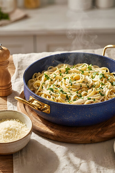 YUNUSOĞLU HOME 7-Piece Atlas Granite Cookware Set – 20 cm 2.5L, 24 cm 4.5L, 26 cm Flat 3L, 26 cm Frying Pan