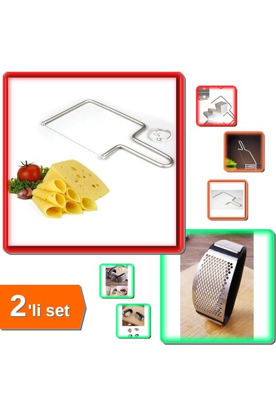 Genel Markalar Peynir Kesme Teli + Yeni Sarımsak Ezici Paslanmaz Çelik Garlic...