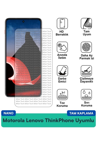Milat Tech طبقة حماية للشاشة من موتورولا لينوفو ثينك فون نانو مقاومة للخدوش و...