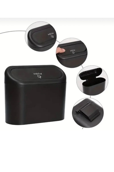 Emal Home سلة المهملات داخل السيارة |   سلة مهملات صغيرة محمولة بغطاء |   منظم النفايات الأوتوماتيكي