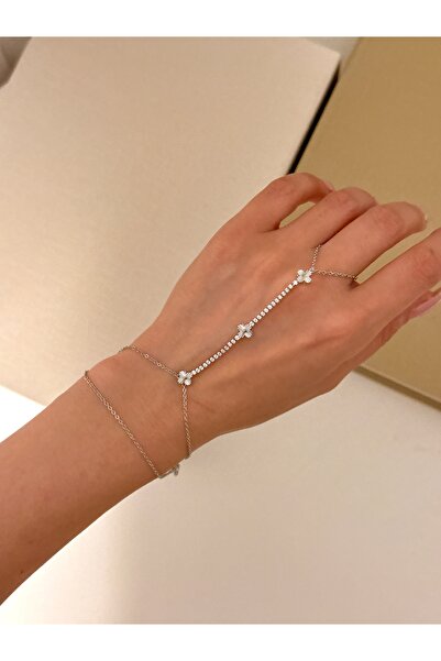 YOUES JEWELRY سوار شاهميران فضي للنساء من الفولاذ