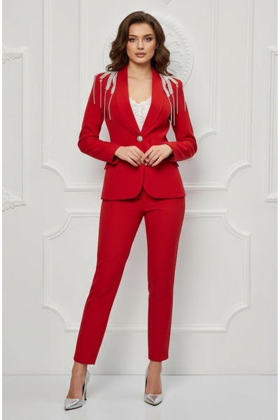 KATYDEA STORE Costum elegant roșu MAYA