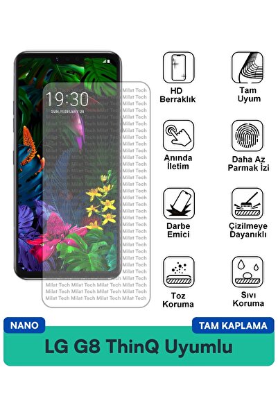 Milat Tech طبقة حماية شاشة LG G8 ThinQ نانو رقيقة ومرنة ومقاومة للصدمات ومقاو...