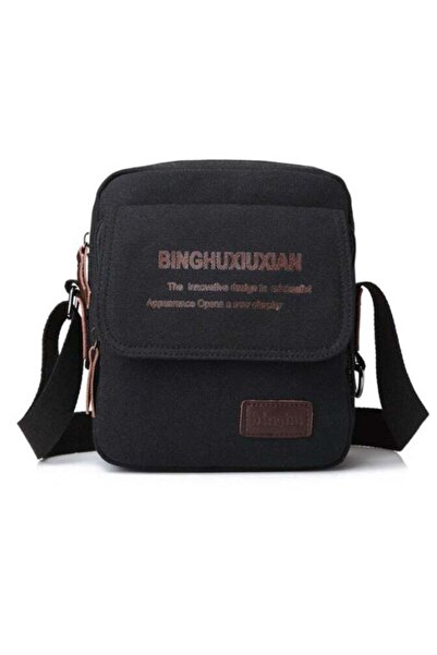 Bingo Black crossbody bag with slanted shoulder strap