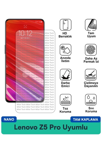Milat Tech طبقة حماية للشاشة من Lenovo Z5 Pro Nano مقاومة لبصمات الأصابع، حسا...