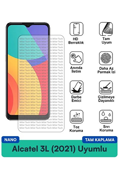Milat Tech فيلم حماية الشاشة نانو لجهاز ألكاتيل 3L (2021) مقاوم للخدوش والصدمات