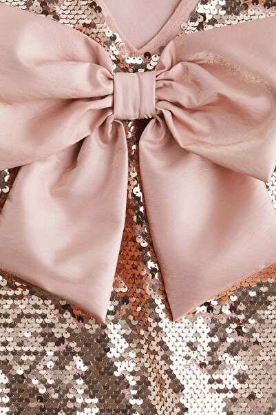 H&M Bow-detail sequined dress
