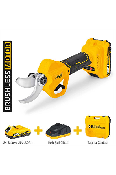 SGS AKÜLÜ BUDAMA MAKASI 20V 2*2.0 Ah (KÖMÜRSÜZ MOTOR)