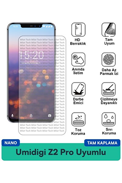 Milat Tech Umidigi Z2 Pro Nano واقي شاشة فيلم مرن بناء رقيق حساسية اللمس شفاف...
