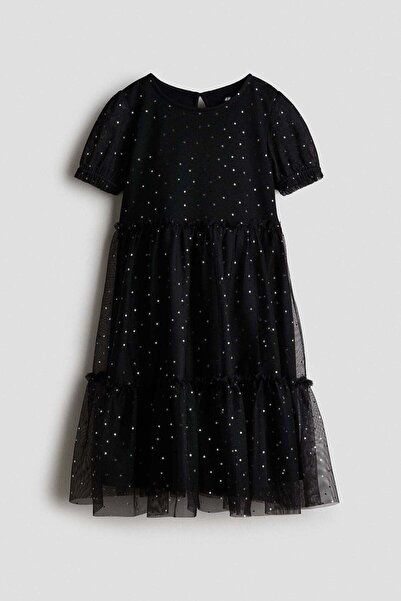 H&M Foil-print tulle dress
