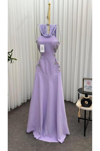 Bailsan فستان طويل تفتة لافيندر