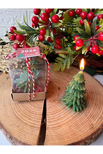 cev den store Yılbaşı Çam Ağacı Mum Hediyelik 2 Adet