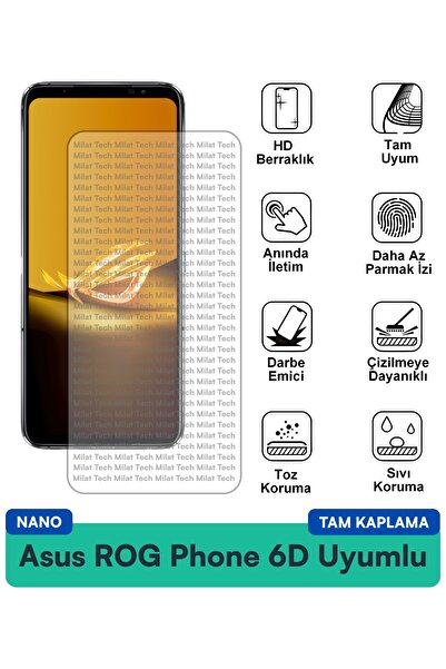 Milat Tech طبقة حماية للشاشة من Asus ROG Phone 6D Nano مقاومة للخدوش والصدمات