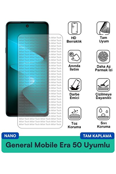 Milat Tech طبقة حماية للشاشة من جنرال موبايل إيرا 50 نانو مقاومة للخدوش والصدمات