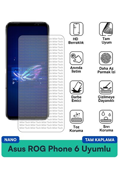 Milat Tech طبقة حماية للشاشة من Asus ROG Phone 6 Nano مقاومة للخدوش والصدمات