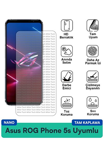 Milat Tech طبقة حماية للشاشة من Asus ROG Phone 5s Nano مقاومة للخدوش والصدمات