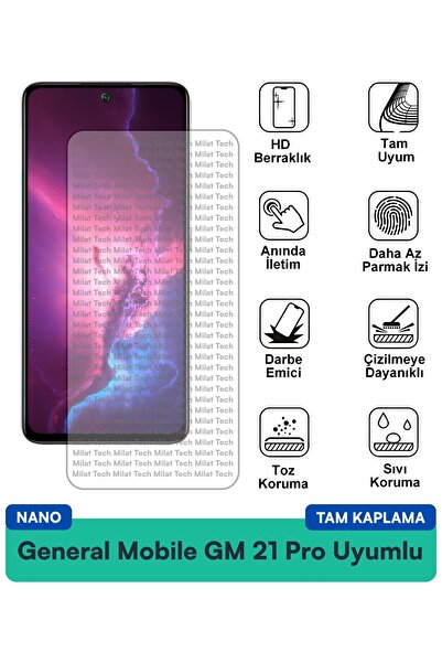 Milat Tech طبقة حماية للشاشة من جنرال موبايل GM 21 Pro نانو مقاومة للخدوش وال...