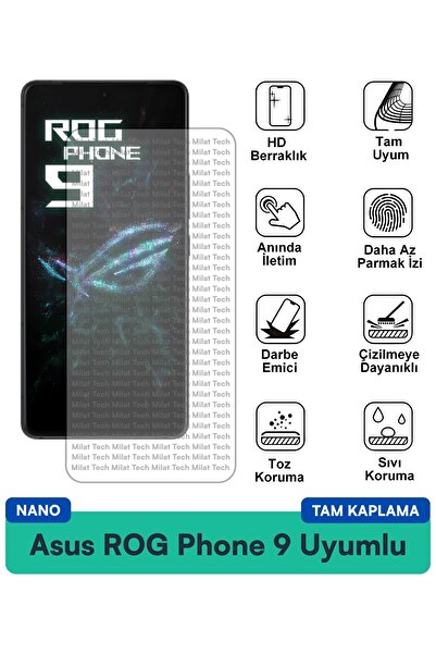 Milat Tech طبقة حماية للشاشة من Asus ROG Phone 9 Nano مقاومة للخدوش والصدمات