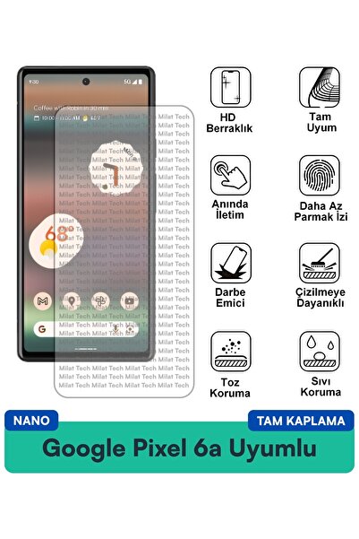Milat Tech طبقة حماية شاشة جوجل بيكسل 6a نانو مقاومة للخدوش والصدمات