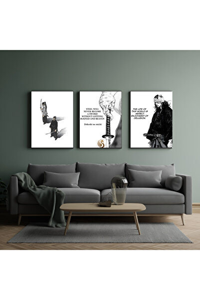 Lora Loom 3'lü Anime Metal Poster Seti, Japon Samuray Ronin, Hediyelik Duvar ...