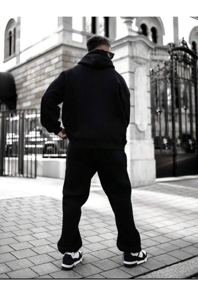 Marco Fresco Ανδρικό Μαύρο Σετ Φόρμας oversized Celloheart oversized