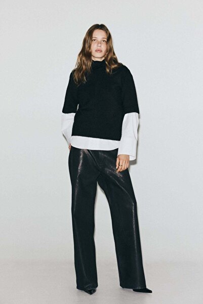 H&M Knitted polo-neck top