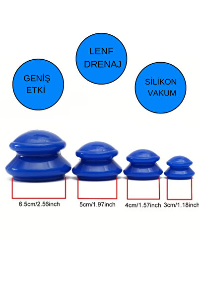 Fizyo Silikon Vakumlu Kupa 4'lü Set