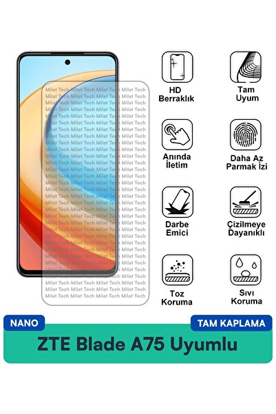 Milat Tech طبقة حماية للشاشة من ZTE Blade A75 نانو مقاومة للخدوش والصدمات