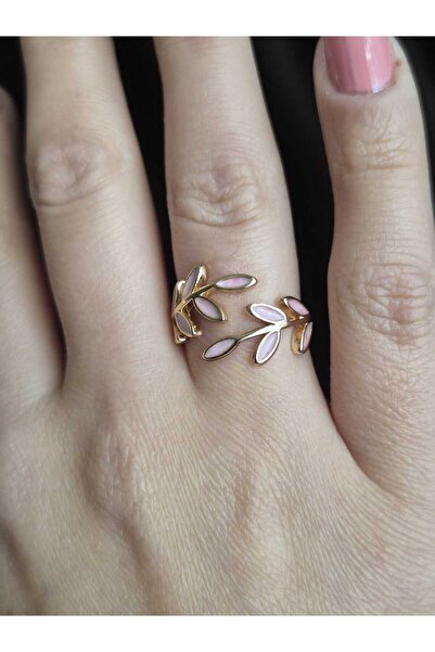 PAWNEST Adjustable Leaf Motif Women's Ring – Gold Color and Silver Color Meta...