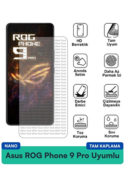Milat Tech طبقة حماية للشاشة من Asus ROG Phone 9 Pro Nano مقاومة للخدوش والصدمات