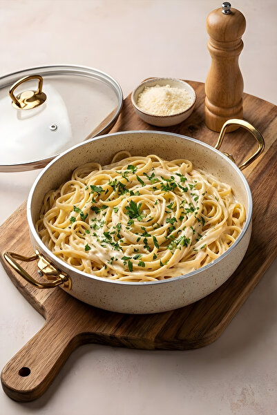 YUNUSOĞLU HOME 7-Piece Leon Granite Cookware Set – 20 cm 2.5L, 24 cm 4.5L, 26 cm Flat 3L, 26 cm Frying Pan