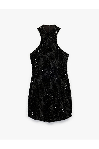 Koton Rochie de seară mini cu paiete și paiete, fără mâneci