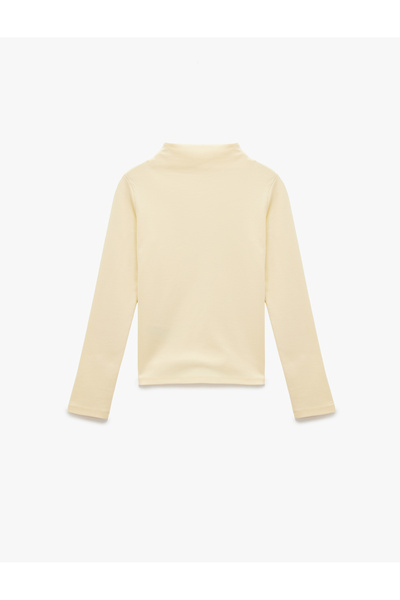 Koton Cotton Slim Fit Long Sleeve Mock Neck Bodysuit