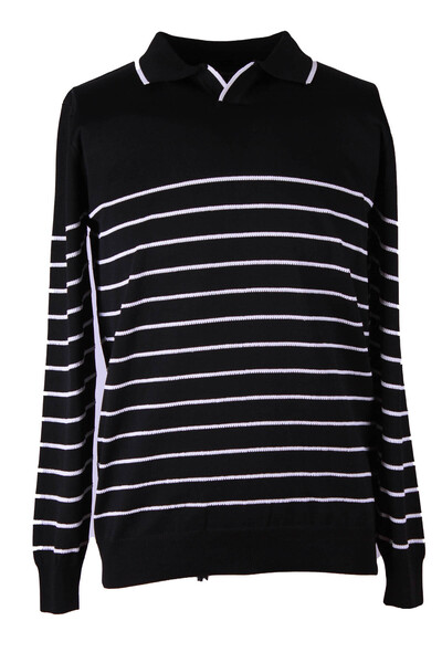 trender V Polo Pl Black - White Men's Sweater 18088