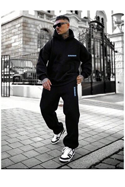 Marco Fresco Ανδρικό Μαύρο Σετ Φόρμας oversized Celloheart oversized