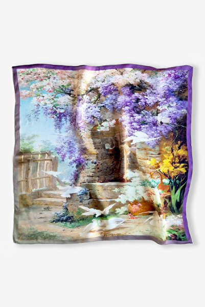 Galiga Le Printemps %100 İpek Fular 55x55cm "Art on Silk"