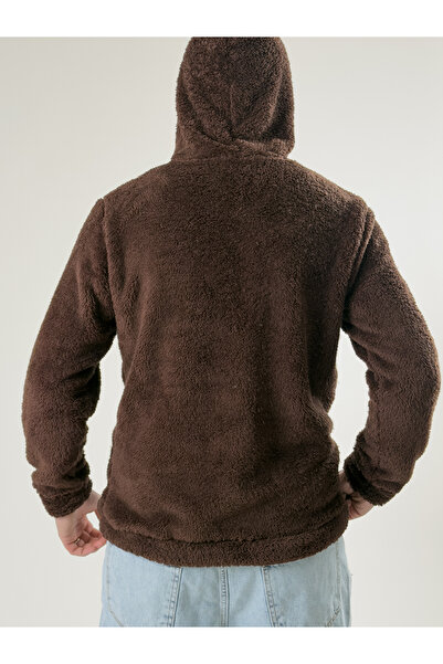 COCOPELLI Men's Hooded Brown Plush Sweat Coc2592