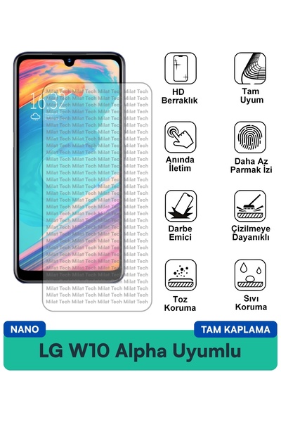 Milat Tech طبقة حماية للشاشة من LG W10 Alpha Nano مقاومة للخدوش والصدمات