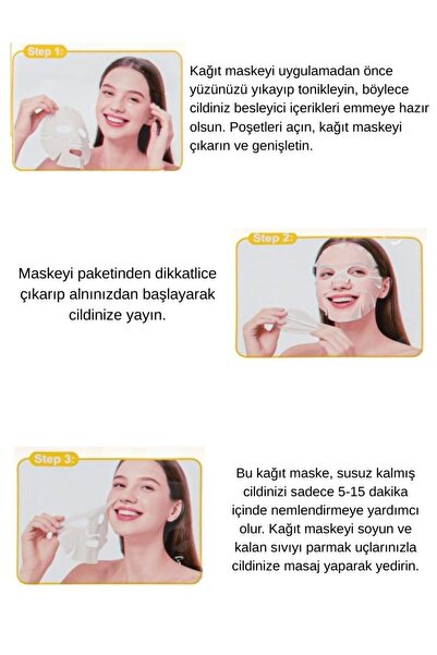 SETBEAUTY Doğal %100 24K Collagen Serum Yaprak Maske