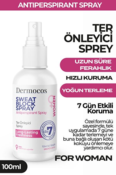 Dermocos Ter Önleyici Sprey Kadınlar İçin - 7 Gün Etkili Antiperspirant 100 ml