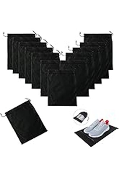 SKY TOUCH Waterproof Shoe Storage Bags, Non-woven Fabric with Drawstring & Transparent Window for Travel/Gym,