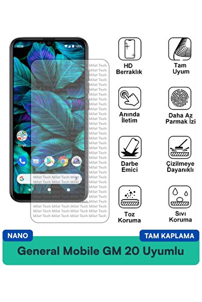 Milat Tech طبقة حماية للشاشة من جنرال موبايل GM 20 نانو مقاومة للخدوش والصدمات