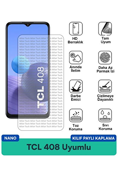 Milat Tech فيلم حماية للشاشة متوافق مع حافظة TCL 408 Nano مقاوم للخدوش والصدمات