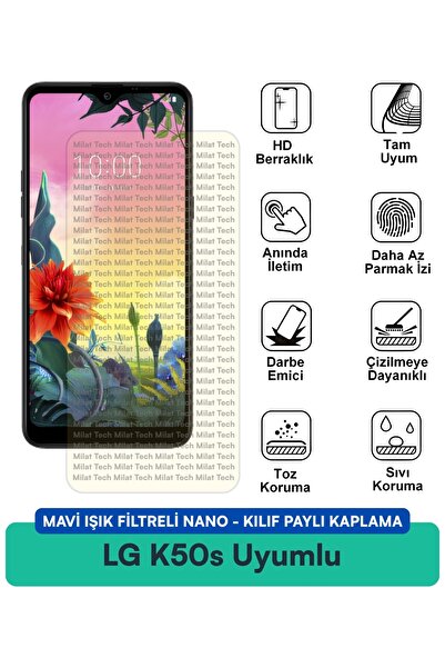Milat Tech غطاء نانو مزود بفلتر الضوء الأزرق من LG K50s، طبقة حماية للشاشة مت...