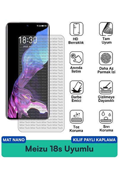 Milat Tech حافظة Meizu 18s Matte Nano متوافقة مع واقي الشاشة ومضادة لبصمات ال...