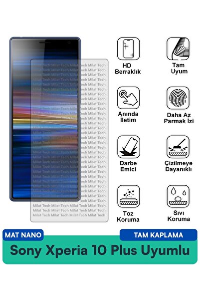 Milat Tech طبقة حماية للشاشة من سوني إكسبيريا 10 بلس مات نانو مقاومة للخدوش و...
